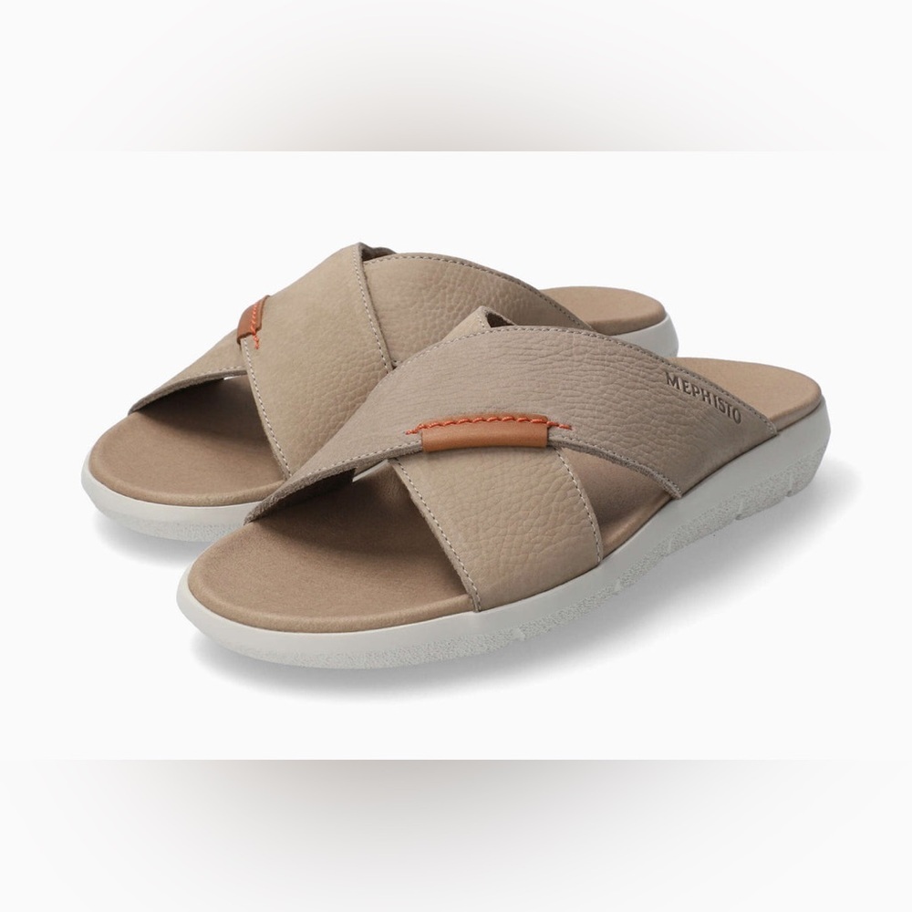 Mephisto Beige Slide Sandals Conrad - Sand 6135